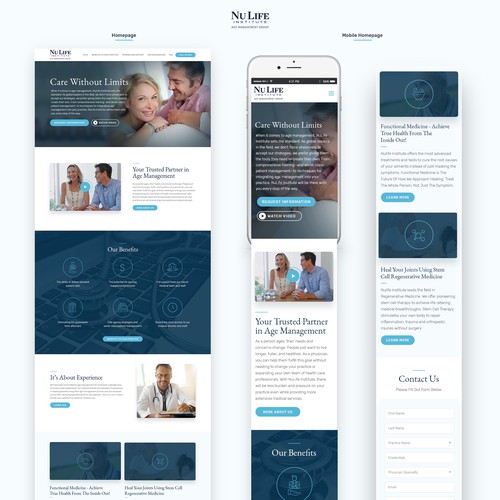 Sophisticated medical company website