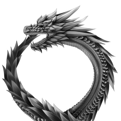 Dragon Eating Its Tail Tattoo Highly Detailed