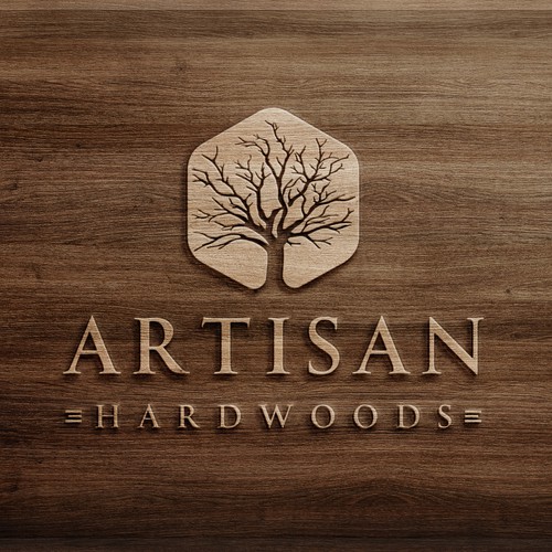Create an elegant and simple logo for a high-end custom hardwood flooring gallery