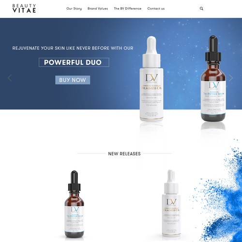 Beauty online store landing page