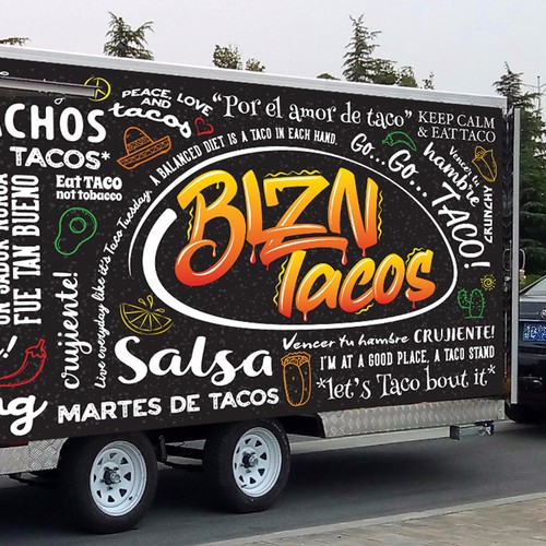 Mobile Taco Trailer Wrap