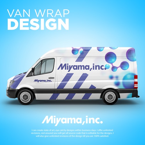 Modern Corporate Van Wrap Design for Miyama, Inc.