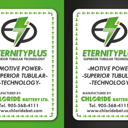 Create product decal for up and coming battery company