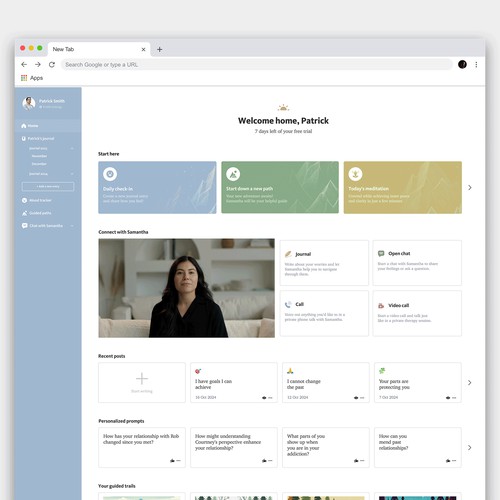 Modern AI companion and journal app for mental health