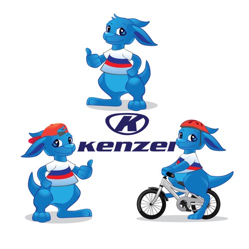 Design a happy and cute mascot for KENZEL bicycles
