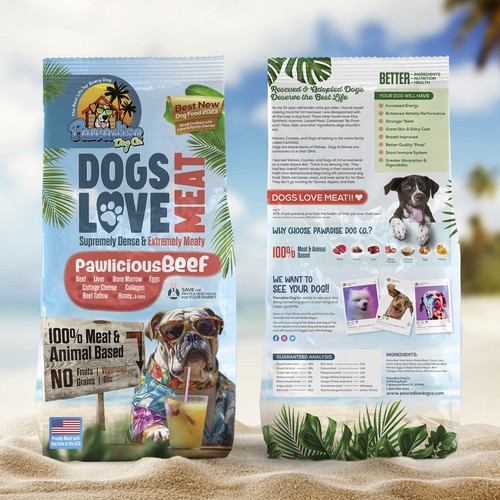 Pawadise Dog Co. Tropical Dog Food Packaging