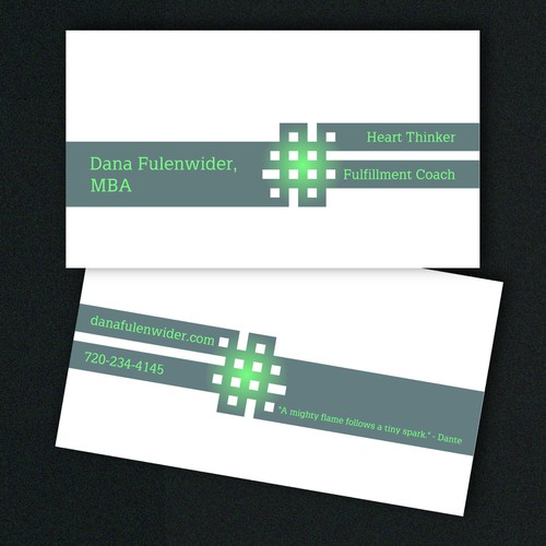 Please create a clean and captivating business card for the purpose of drawing clients to help unlock their possibilitie