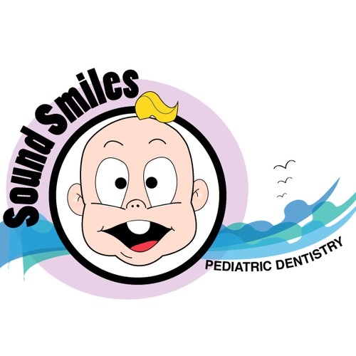 Create a "smiling" logo for a pediatric dentist