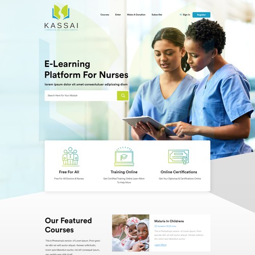 Elearning webpages design