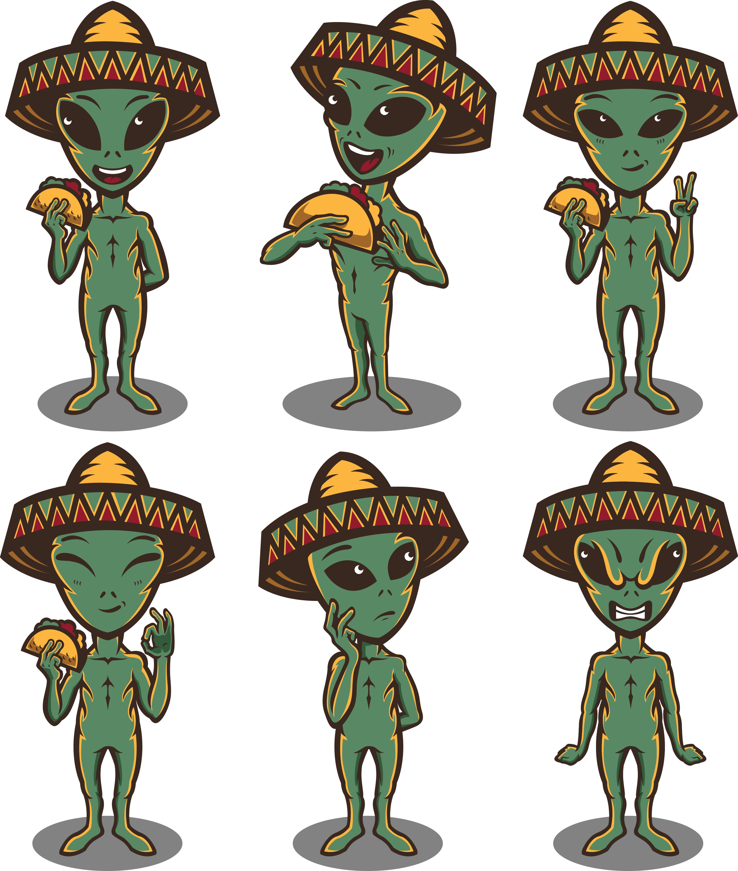 create illustrations of alien characters