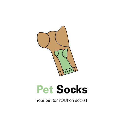 Fun pet themed logo for sock company