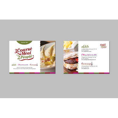 Create a gift voucher for a restaurant group