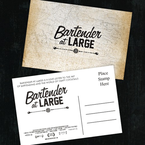 Postcard design for Bartender At large