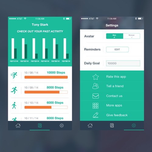 Creative yet Simple iPhone Fitness app