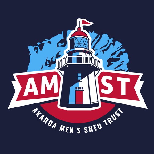 Modern logo for Akaroa Men's Shed Trust.