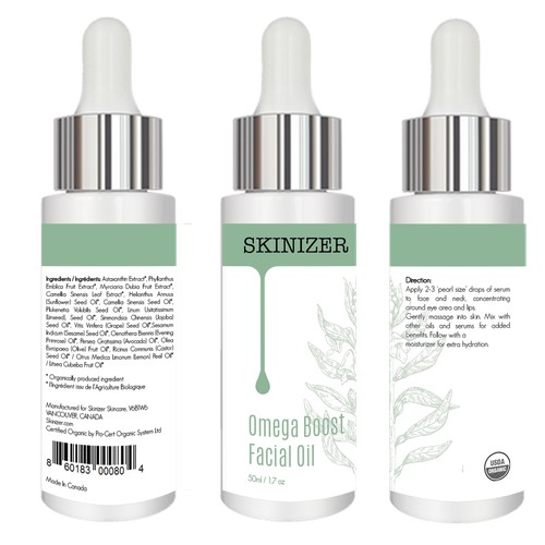 Product Label for facial oil