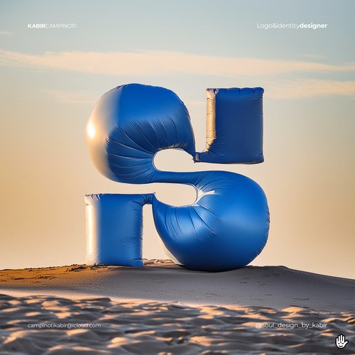 Inflated letter S at the beach