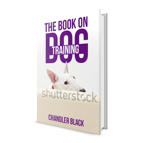 Create a playful and clean cover for "The Book on Dog Training"