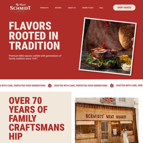 Design The Good Schmidt's Premium BBQ Sauce Website