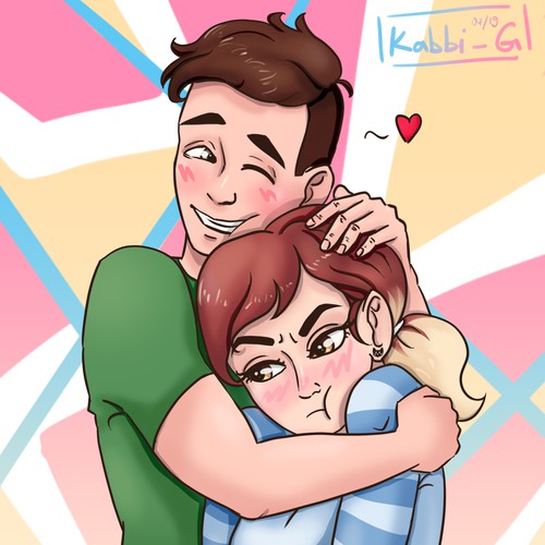 Cute cartoon couple