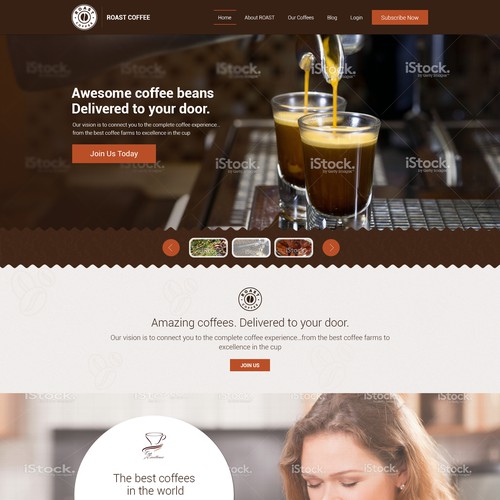 Website design for global coffee company