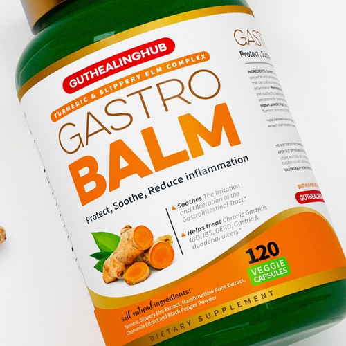 GastroBalm Label and 3d Mockup