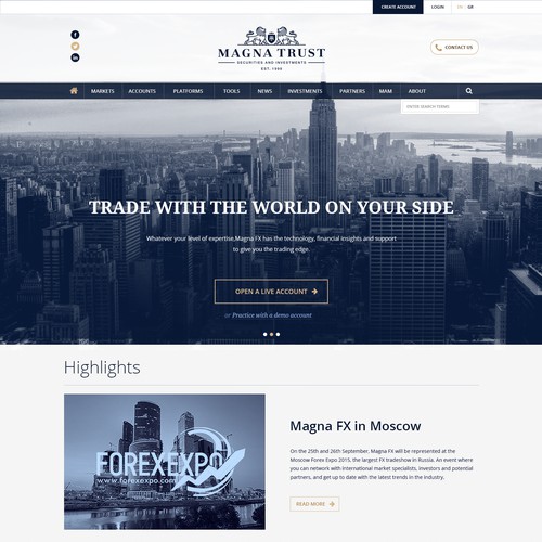 Web Page Design for Financial Organization