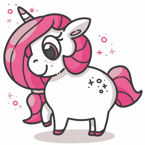 Chunky Pink Unicorn Mascot