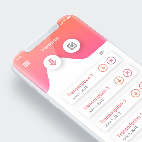 Transcribing app UI
