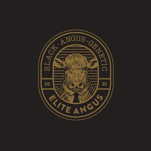Vintage Logo for Elite Angus Genetics