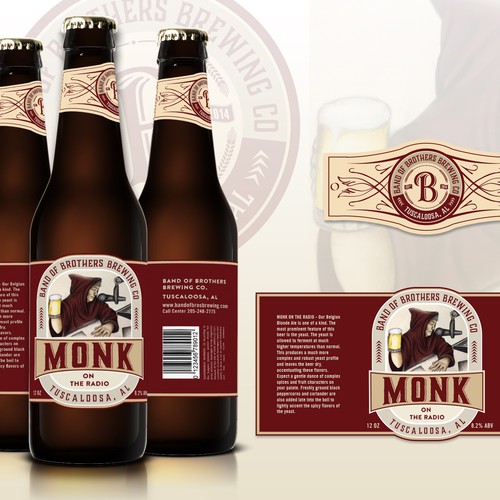 Label design for "Monk on the radio"