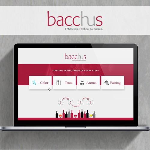 App like website design for wine selection