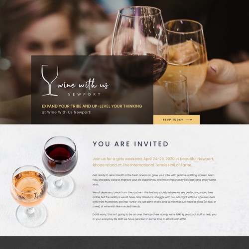 Web design of 'Wine With Us Newport'