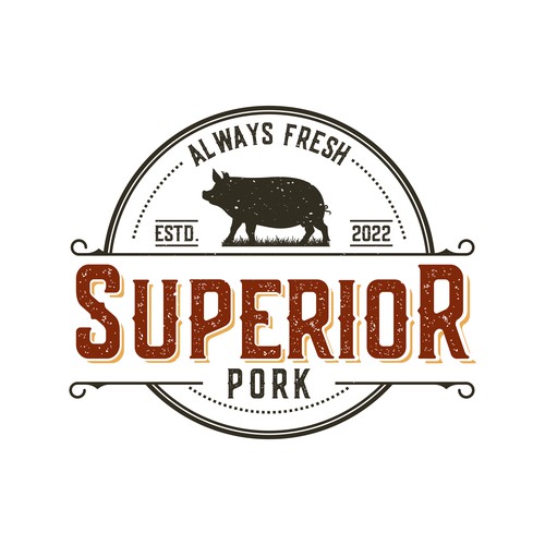 superior pork vintage logo