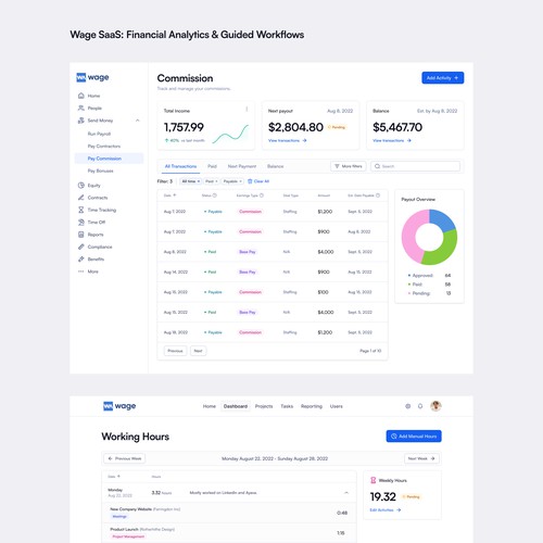 Wage Web App – Commission Tracking & Interactive UI