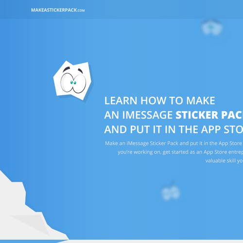 Landing Page for "MakeAStickerPack" Course!