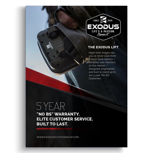 Flyer for Exodus Outdoor Gear