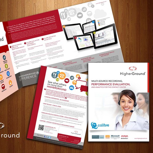 brochure and 10' Pop-up Booth design for HigherGround, Inc.