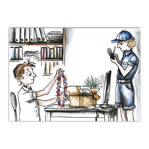 Aquarell-Illustration für Postkarte