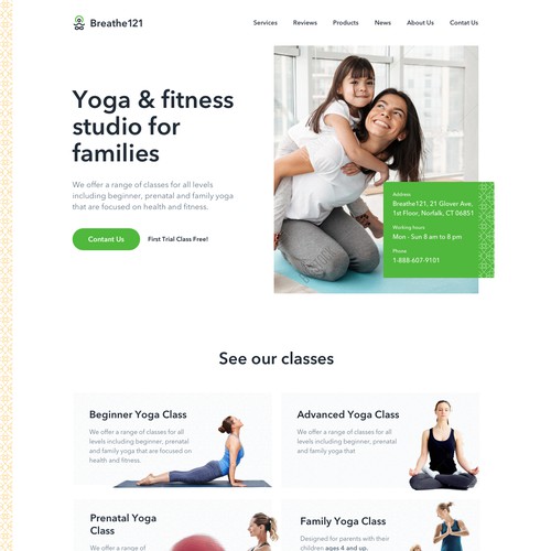 Yoga & Fitness studio website