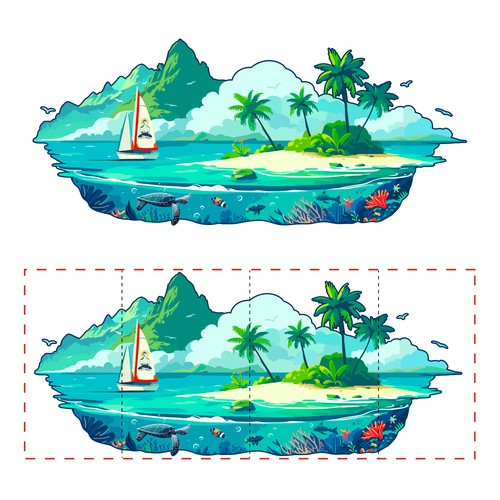 Tropical 🏝️ ocean 🌊 sailing ⛵️ inspired illustration!