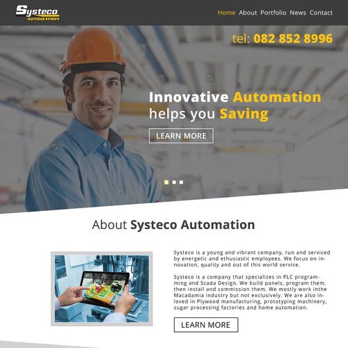 Wordpress theme design for automation company