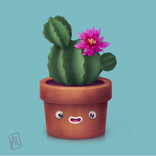 Happy plant mascot