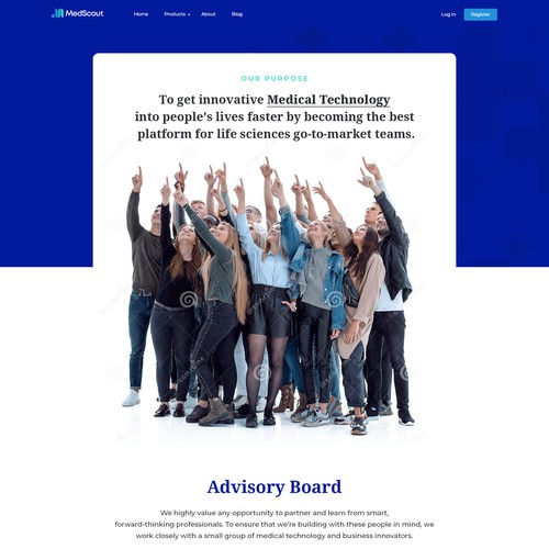 About Us page design for MedScout