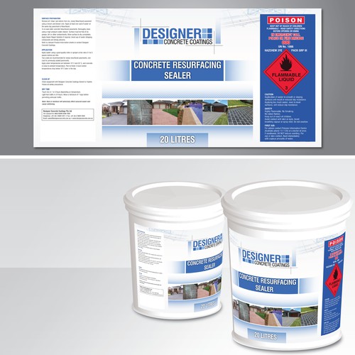 Create the next packaging or label design for Designer Concrete Coatings Pty Ltd . 