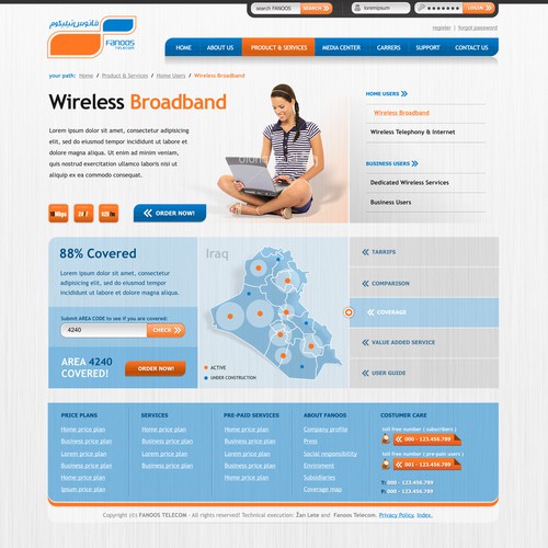 New beautiful website design needed for major telecom company