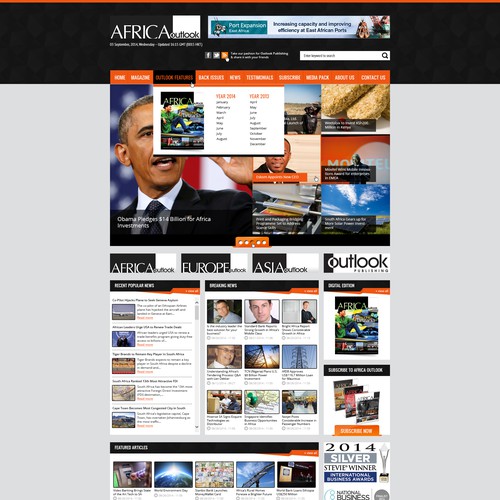 Redesign existing website of an award winning magazine