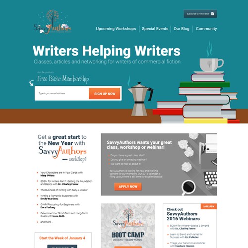 Website providing workshops for authors and writers