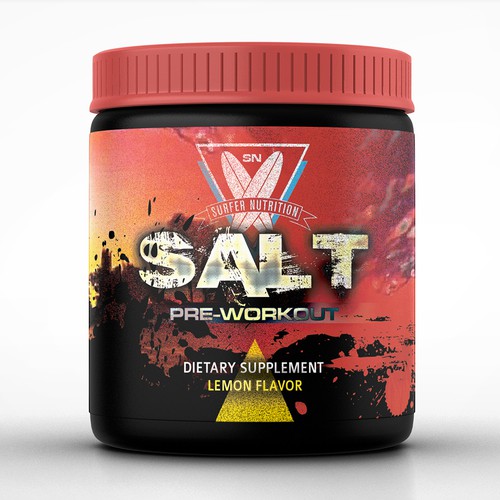 Pre Workout Label for Surf company