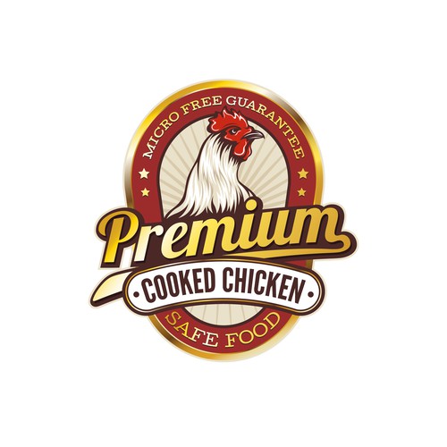 Create a logo for a Premium Cooked Chicken